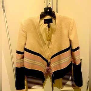 Sz Medium BCBG Striped Bohemian Modern fusion cropped blazer